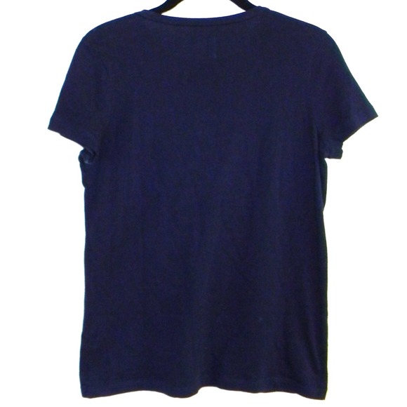 J. CREW Heirloom Cotton Tee w/ Sequin Trim in Navy - Picture 4 of 4