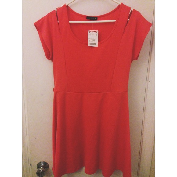 Pink mini skater dress