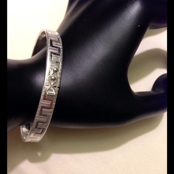 925 silver Greek key bangle - Picture 2 of 4