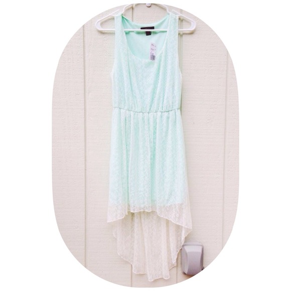 F21 Mint High-Low Lace Dress - Picture 1 of 2