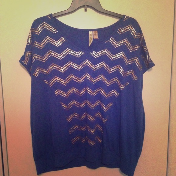 Cobalt Blue/Gold Sequin Top