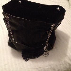 MK black leather bag 100% real