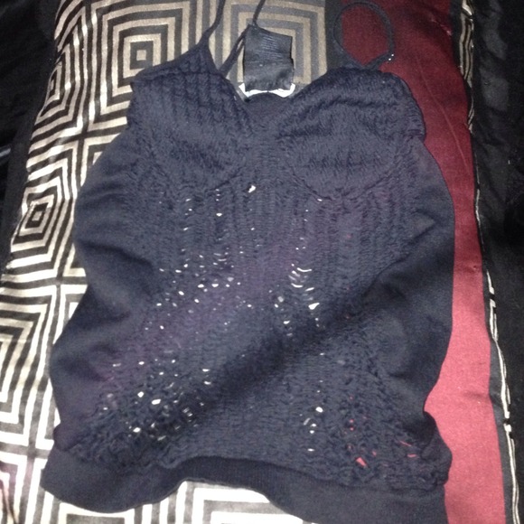 A black Bebe shirt tank top