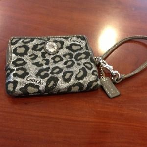 Leopard Coach Wristlet