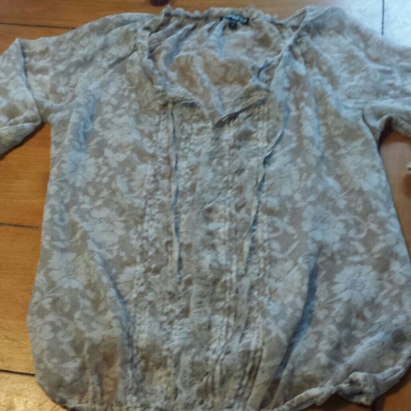PRICE CUT MUST GO!!Nude Floral Blouse from EXPRESS