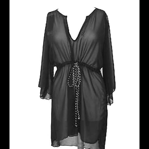 Aerin Rose,S/M,Sheer Black,Bell Sleeve,Cover-up