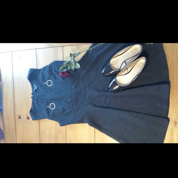 Deep Gray Flowy Dress from Forever21