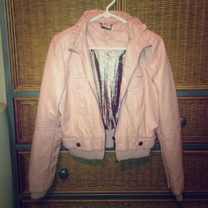 Pink leather jacket
