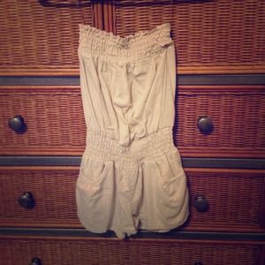 Tan halter top romper