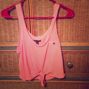Front tie tank top