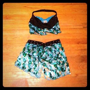 Blue shimmer top and bottom