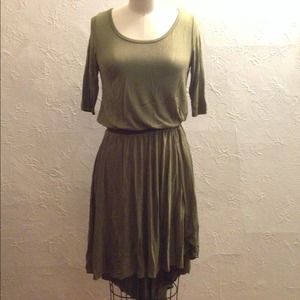 Green Hi-Lo Knit Dress NWT