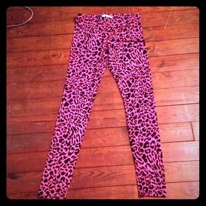 Hot pink cheetah leggings!!!WORN ONCE.