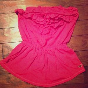 Ruffle tube top!!! HOT PINK, NEVER WORN.
