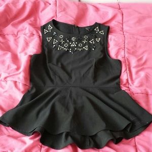 Black Peplum Top