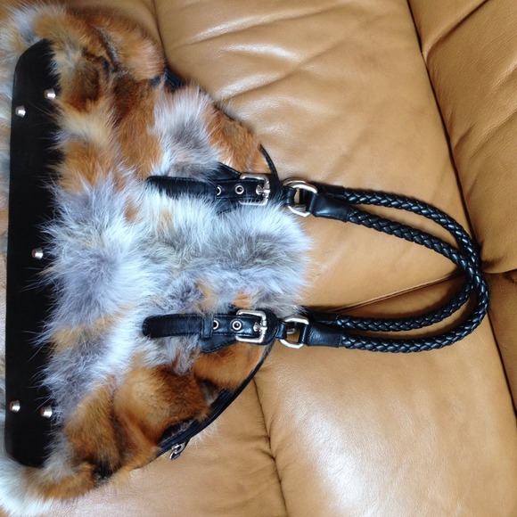 Paolo Masi natural fox fur purse