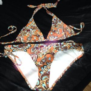 Multicolor swimwear two piece