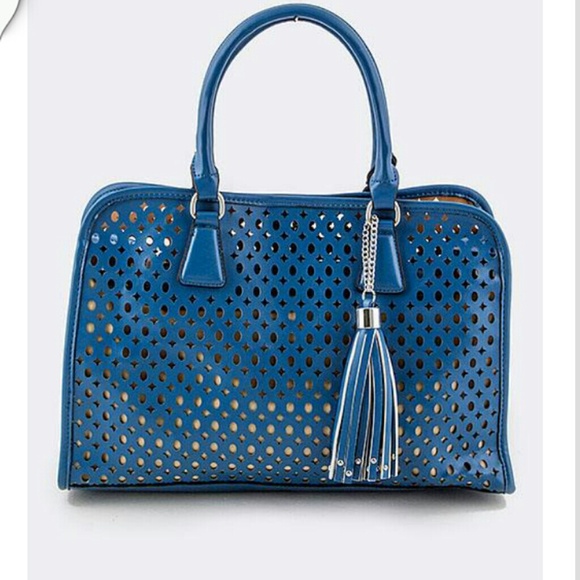 Big blue handbag