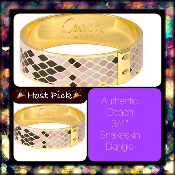Coach Jewelry - 🆕🎉HP🎉Authentic Coach 3/4" Snakeskin Bangle