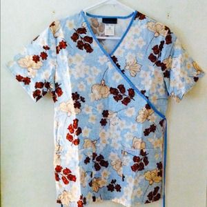 NWOT wrap-around scrub top
