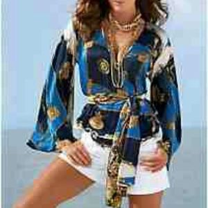 Fabulous Vintage Wrap Nautical Top