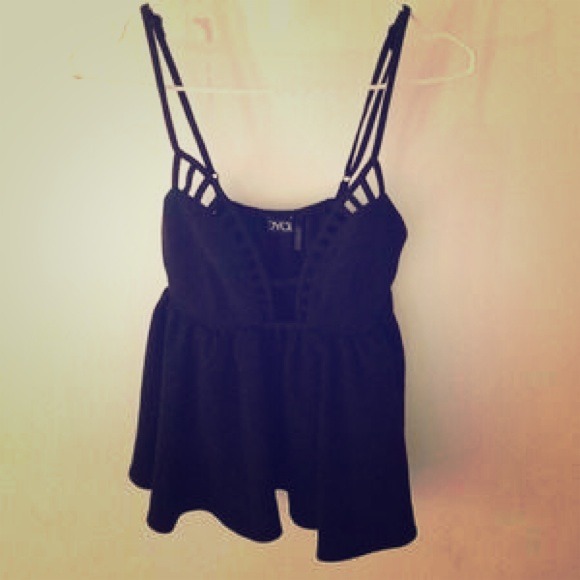 Joyce LF inspired Nastygal cutout tank top black