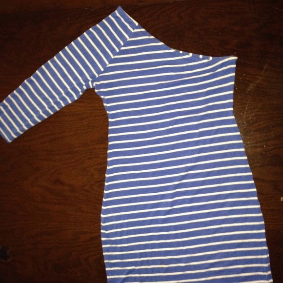 TopShop One Shoulder Bodycon Striped Dress