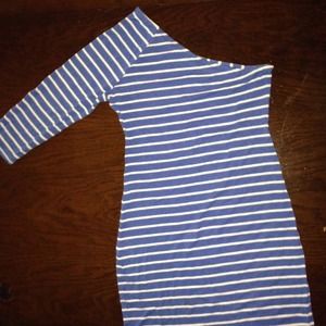 TopShop One Shoulder Bodycon Striped Dress