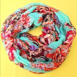 Floral print infinity scarf
