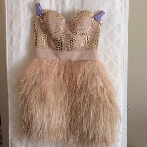 💖 Host Pick 5/1 💖Bebe Isis Studded Feather Dress