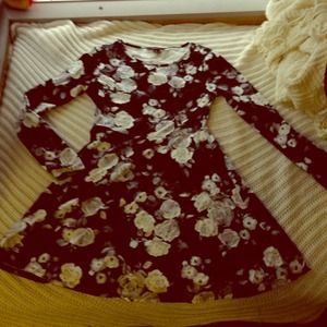 black and white floral print skater dress