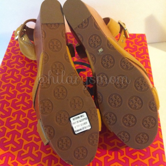 NEW! TORY BURCH Almita Leather Platform Wedge Sz 9 - Picture 3 of 4
