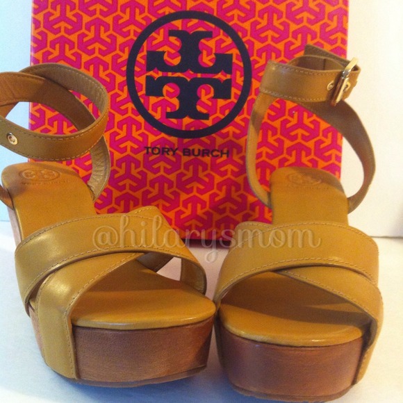 NEW! TORY BURCH Almita Leather Platform Wedge Sz 9 - Picture 4 of 4