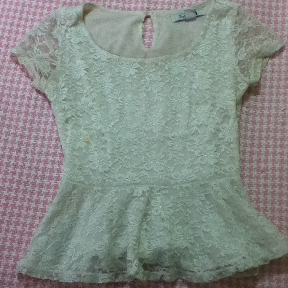 Cream lace peplum top