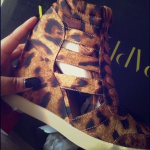 Chettah Wedge Sneakers With Cut Outs ❤️❤️