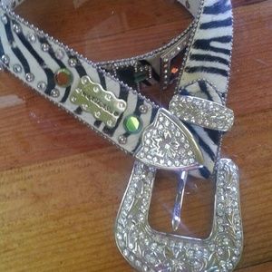 Zerbra and bling belt