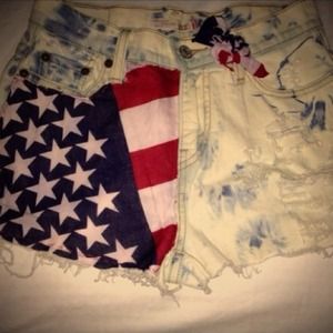 Custom Made American flag shorts . [ NO TRADES ]