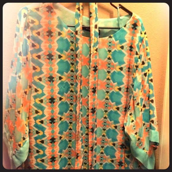 Aztec patterned dress from Eloquii by The Limited.