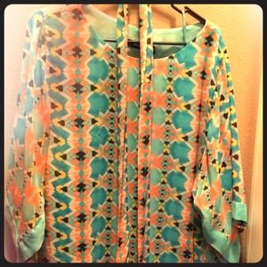 Aztec patterned dress from Eloquii by The Limited.