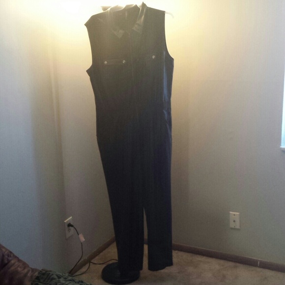 Leather jogger romper - Picture 1 of 4