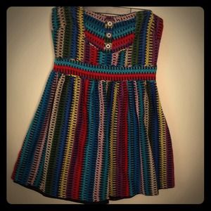 Super Cute Strapless Striped Dress