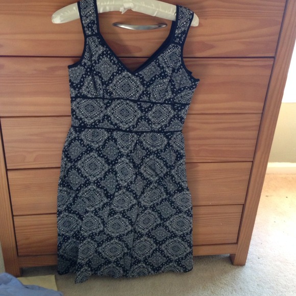 Loft navy and white dress