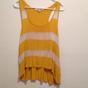 Yellow & Sheer Striped Tank