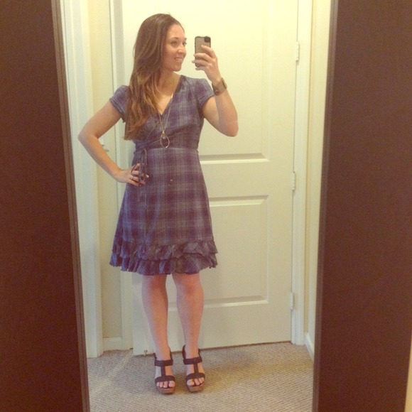 Bundled!Purple hipster plaid wrap dress!