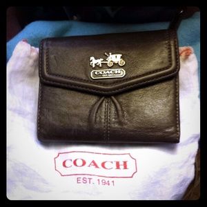 Coach Madison Brown leather trifold