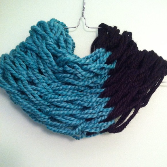 Homemade Black and Turquoise Infinity Scarf