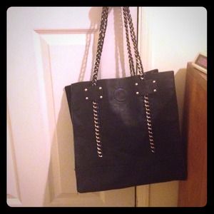 Black chain tote