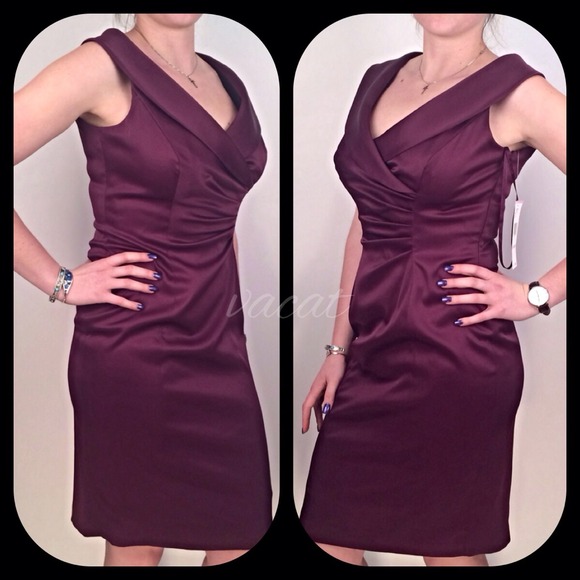 Evan Picone Bordeaux Purple Dress - Picture 4 of 4
