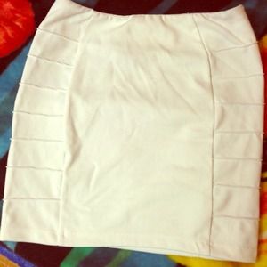 White mini skirt