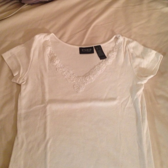 White V-Neck tee
